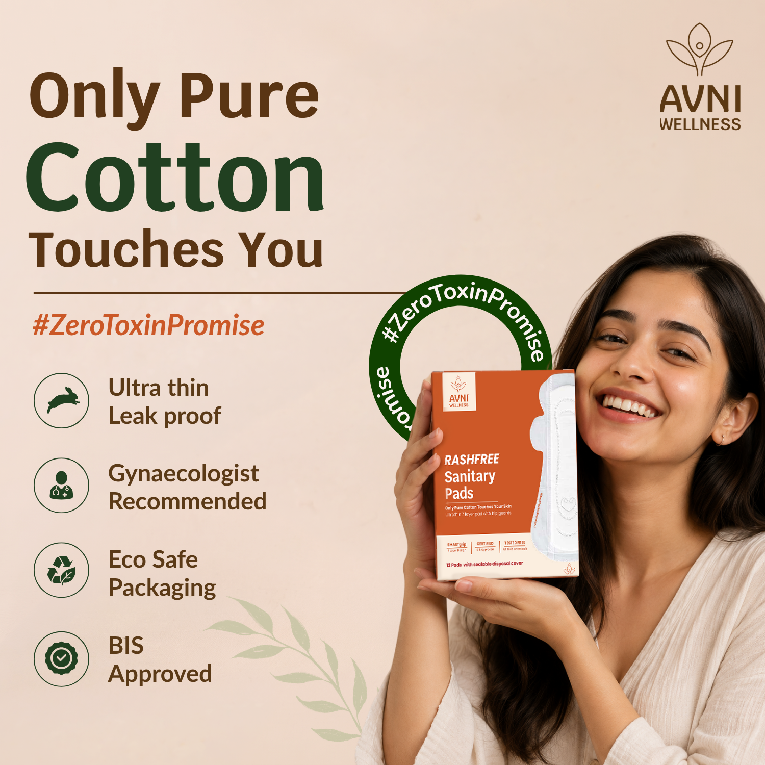 Rashfree Sanitary Pads - Cotton Pads VALUE PACK