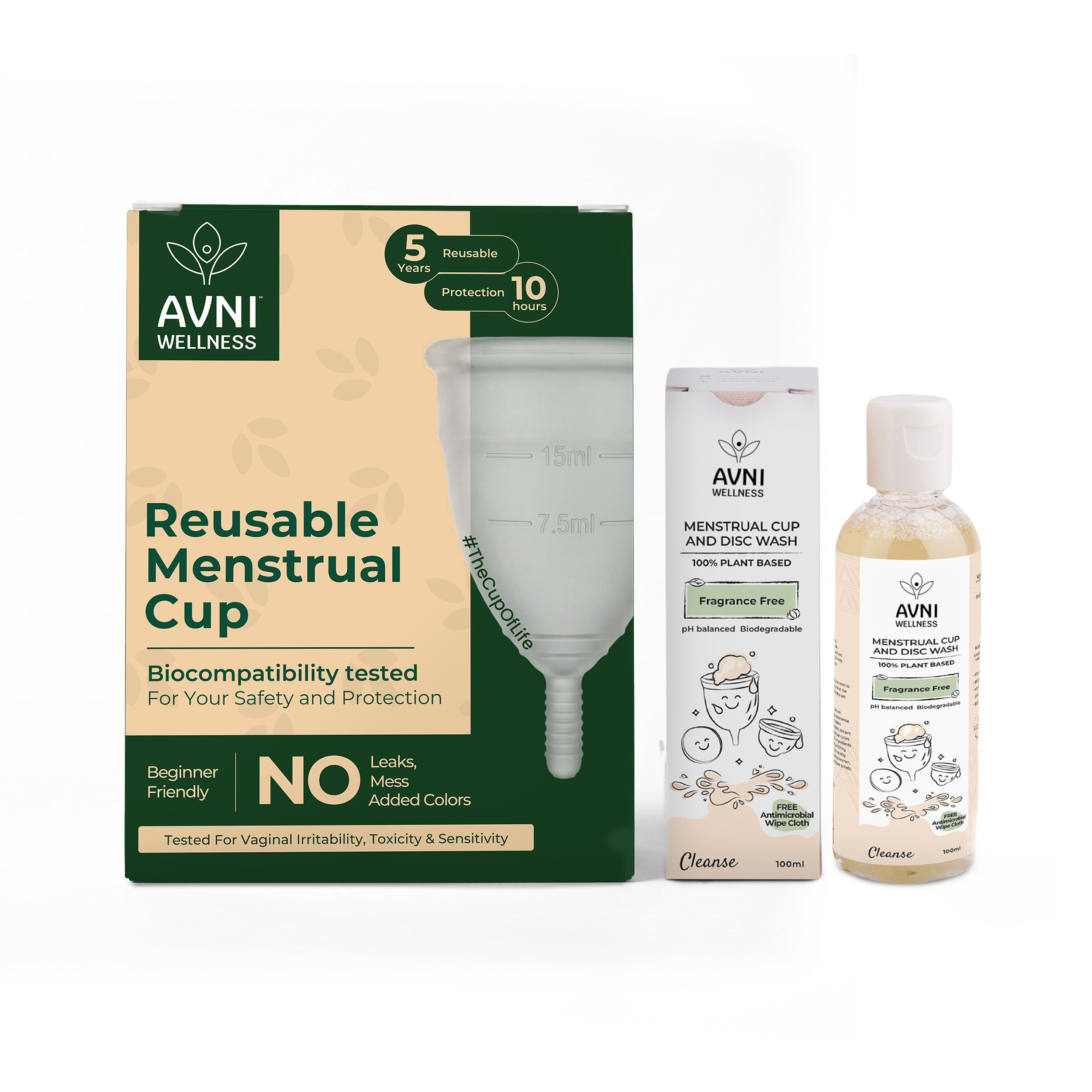 Menstrual Cup with Wash Cleaner | Biotested Reusable Period Cup for Women