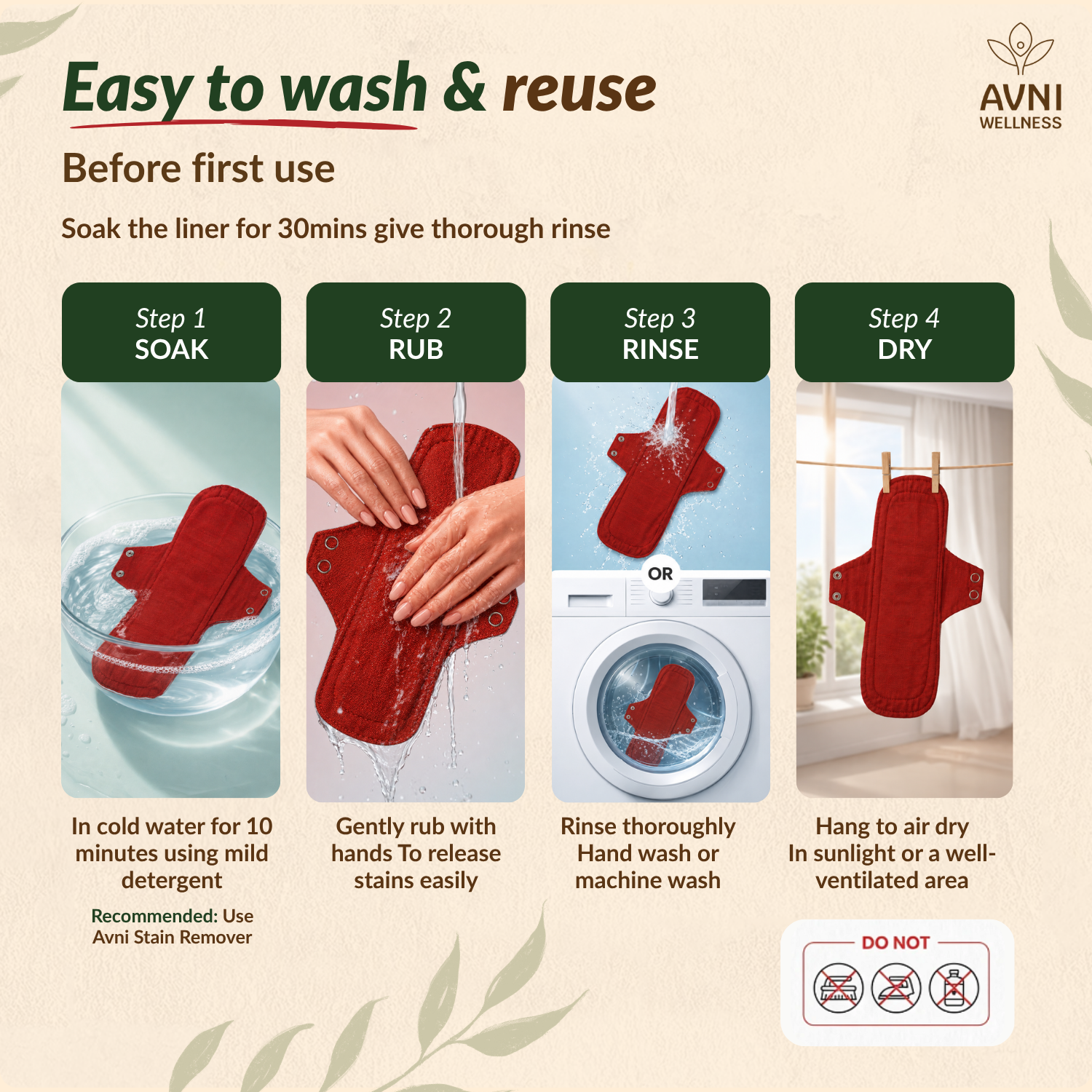 Lush Reusable Cloth Pads - Non Disposable Pads
