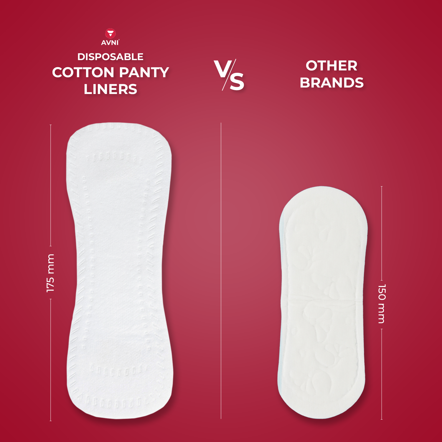 Avni Wellness Cotton Panty Liners Coverage Benefits comparison