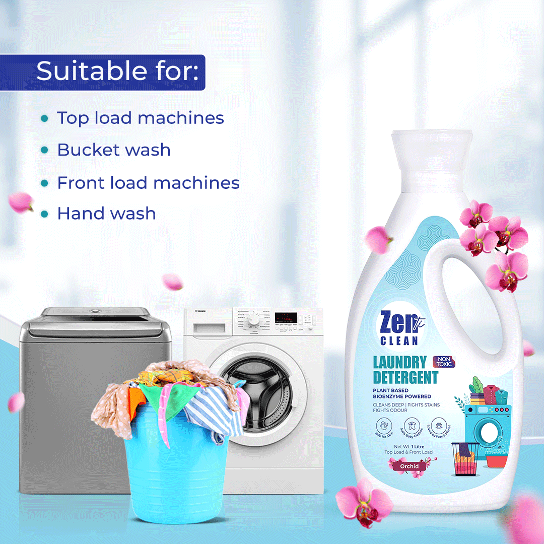 Avni Wellness Zenti clean laundry detergent suitable for all type of washing methods.
