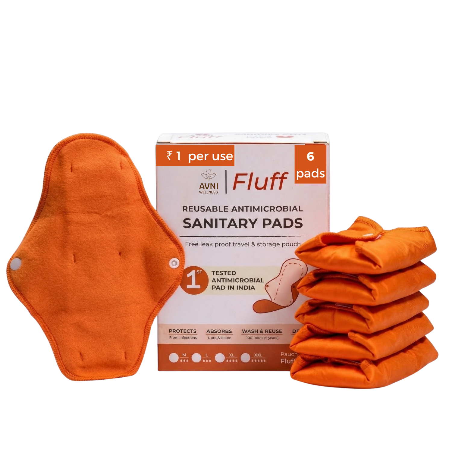 Fluff Reusable Sanitary Pads Avni Wellness FOP 2