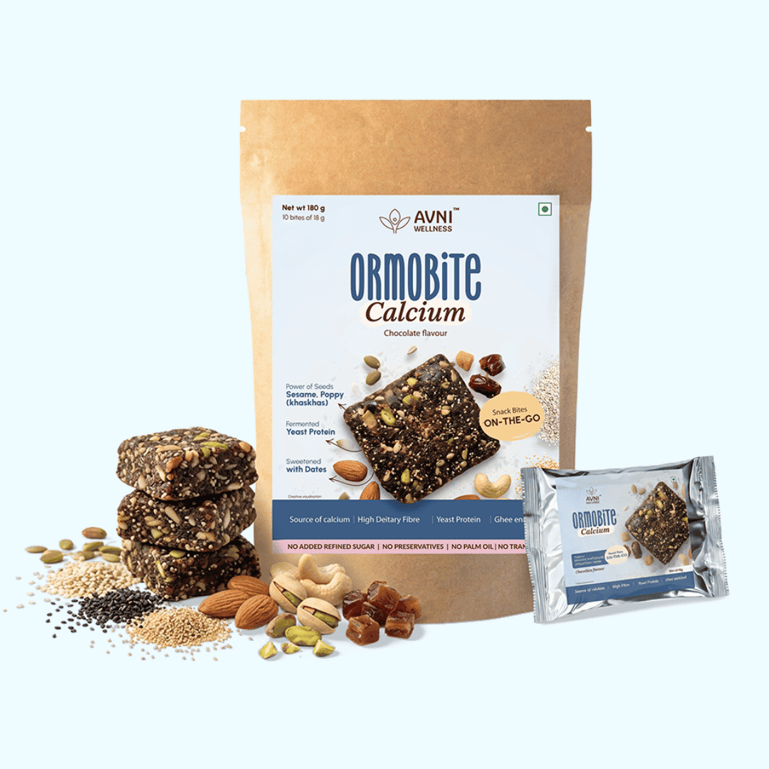 Ormobite Calcium Snack Bite Avni Wellness FOP