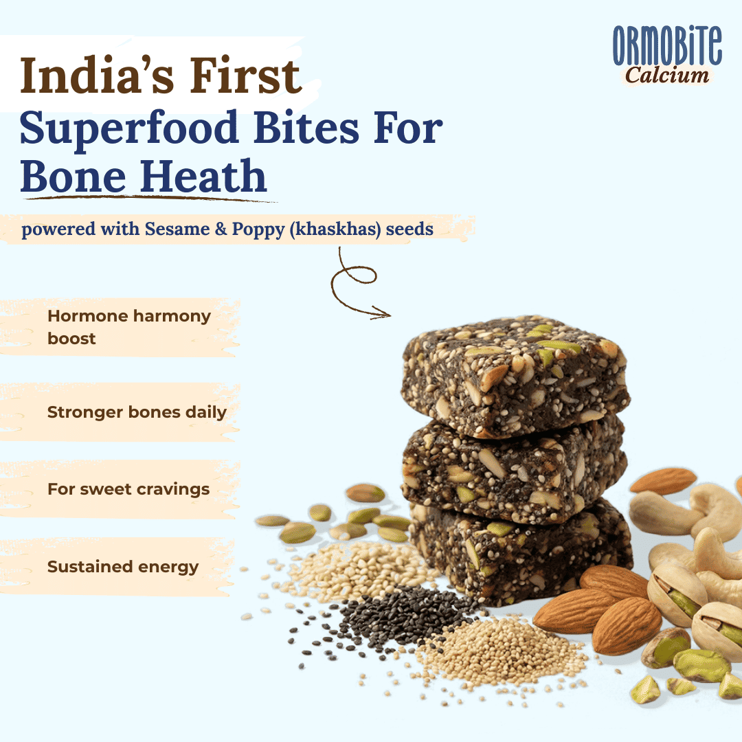 Ormobite Calcium Snack Bite Avni Wellness Superfood Bite for Bone Health