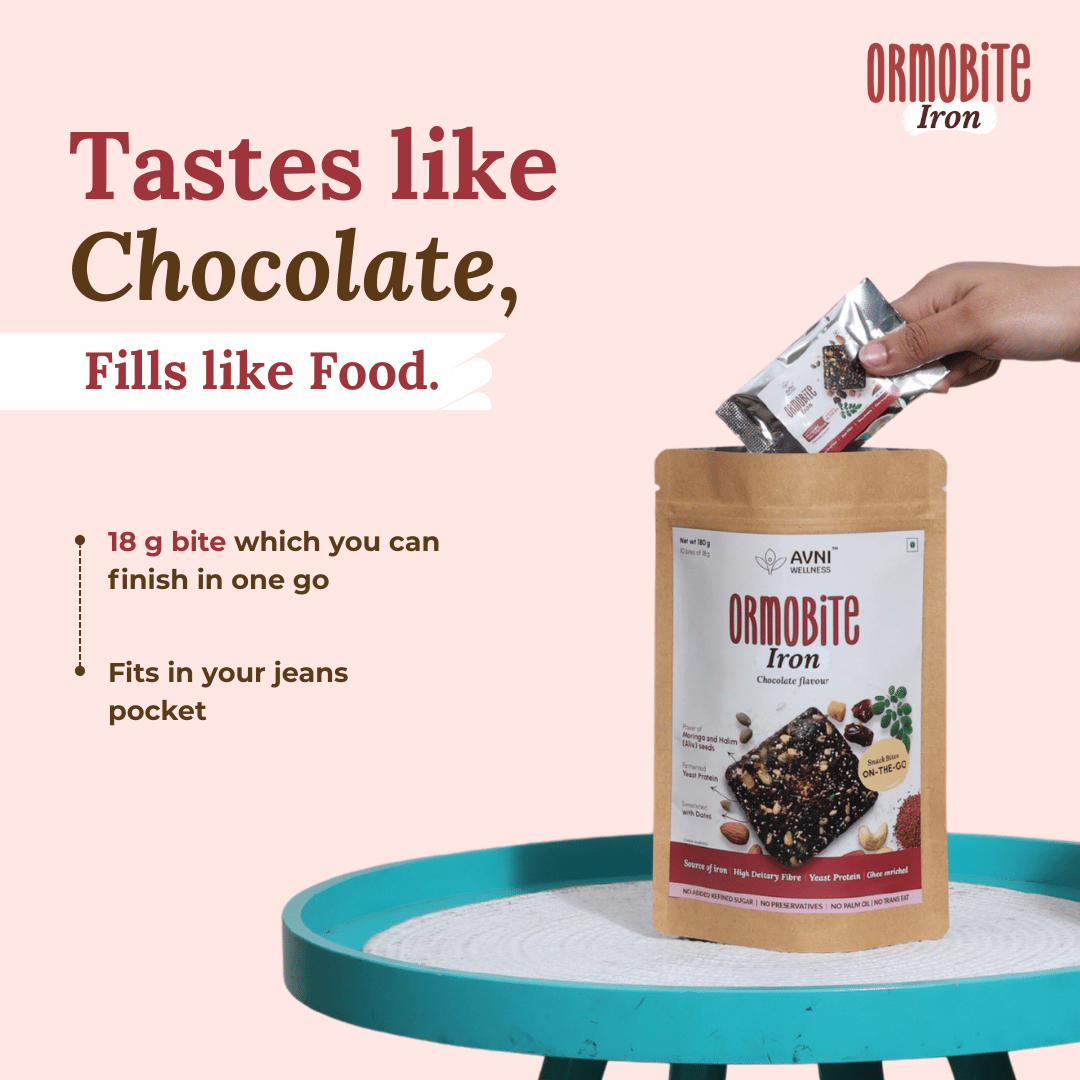 ORMOBITE Iron Boost Snack Bites - 10 bites (18 g each) - BUY3@999