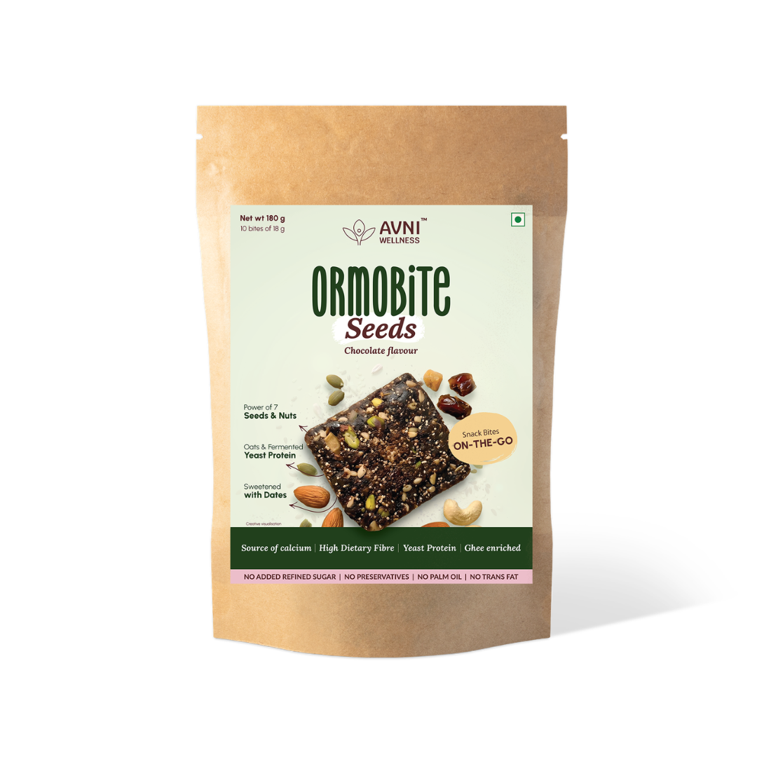 Ormobite Seed Snack Bite Avni Wellness - FOP White Background