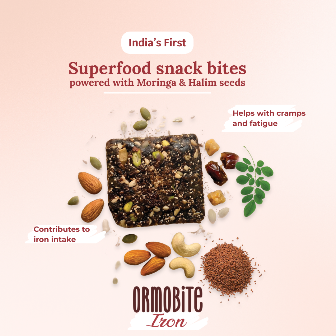 ORMOBITE Iron Boost Snack Bites, 10 bites (18 g each)