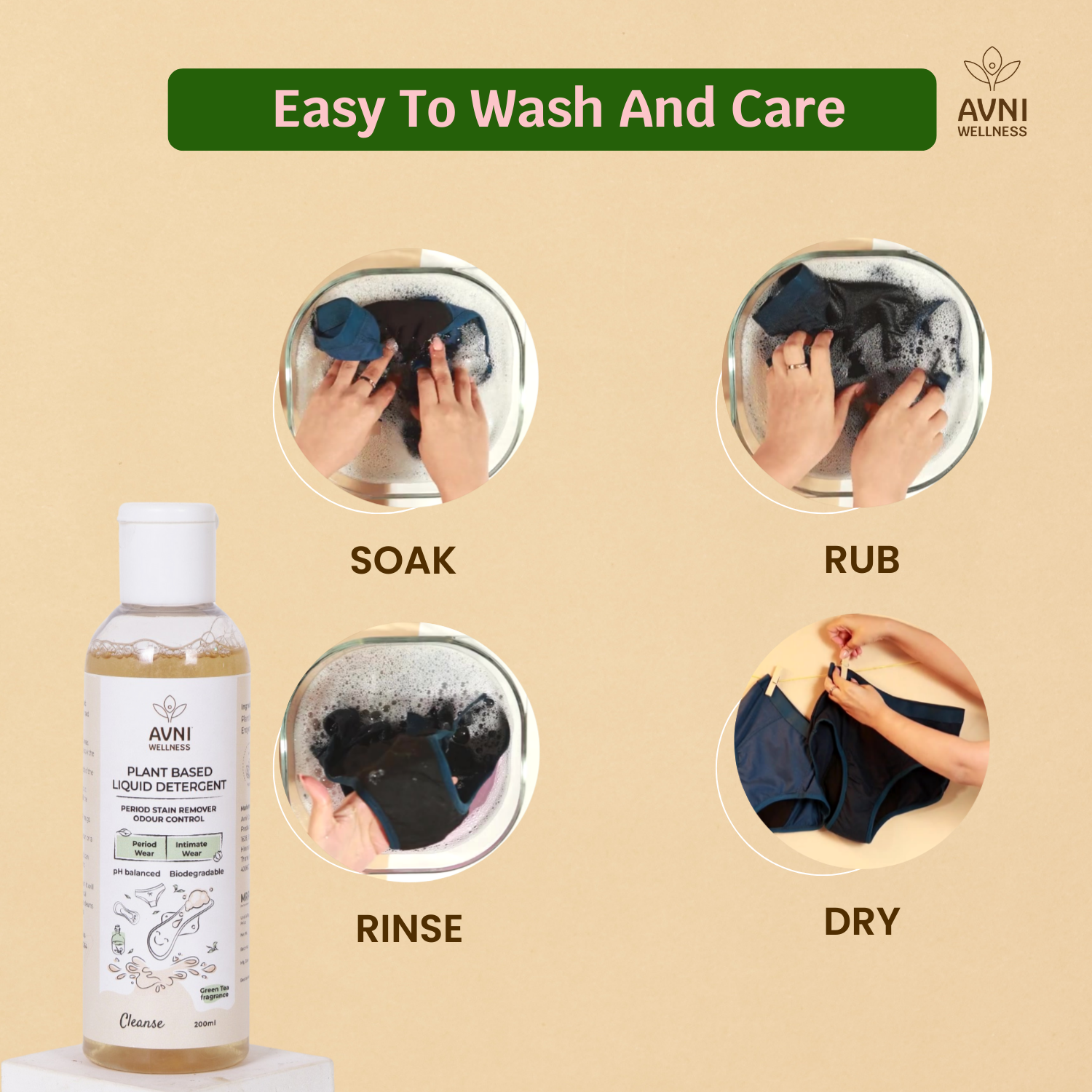 Reusable Period Panty Avni Wellness with stain Remover - Easy to Wash and care