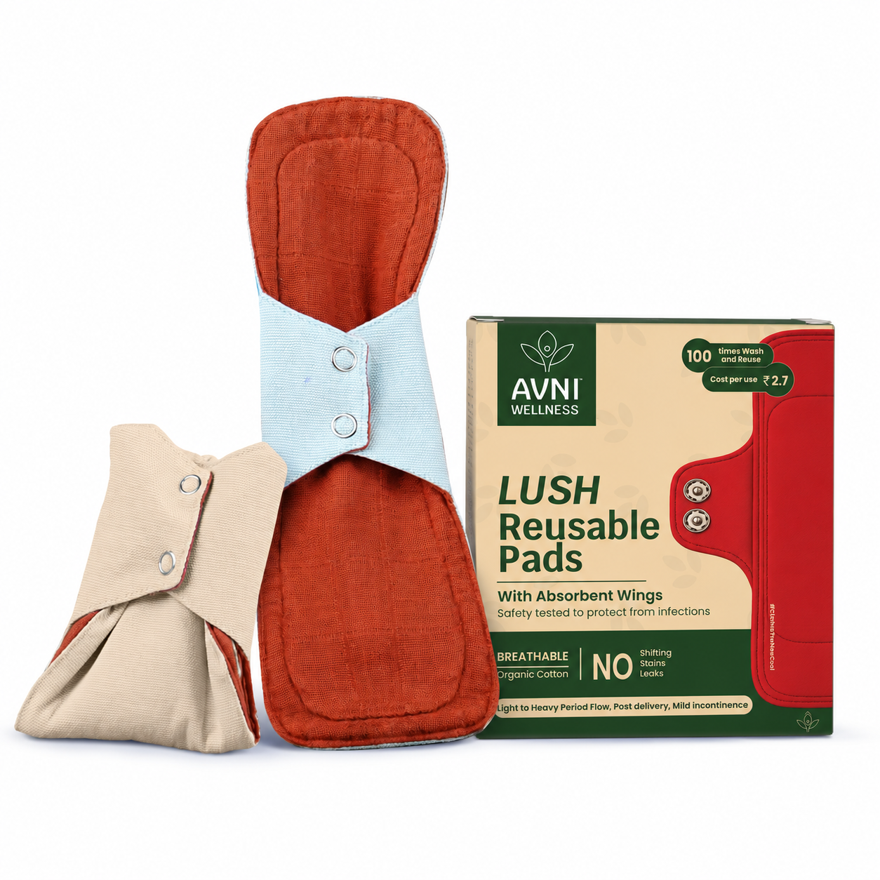 Lush Reusable Cloth Pads - Non Disposable Pads