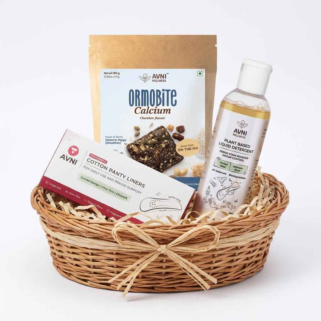 Meno-Mama care bundle - Disposable panty liner + Ormobite Calcium + Stain removing detergent