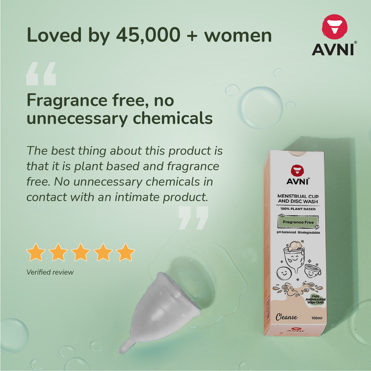 Avni Wellness Menstrual Cup wash - Sanitary Cup Wash 100ml - Loved by women