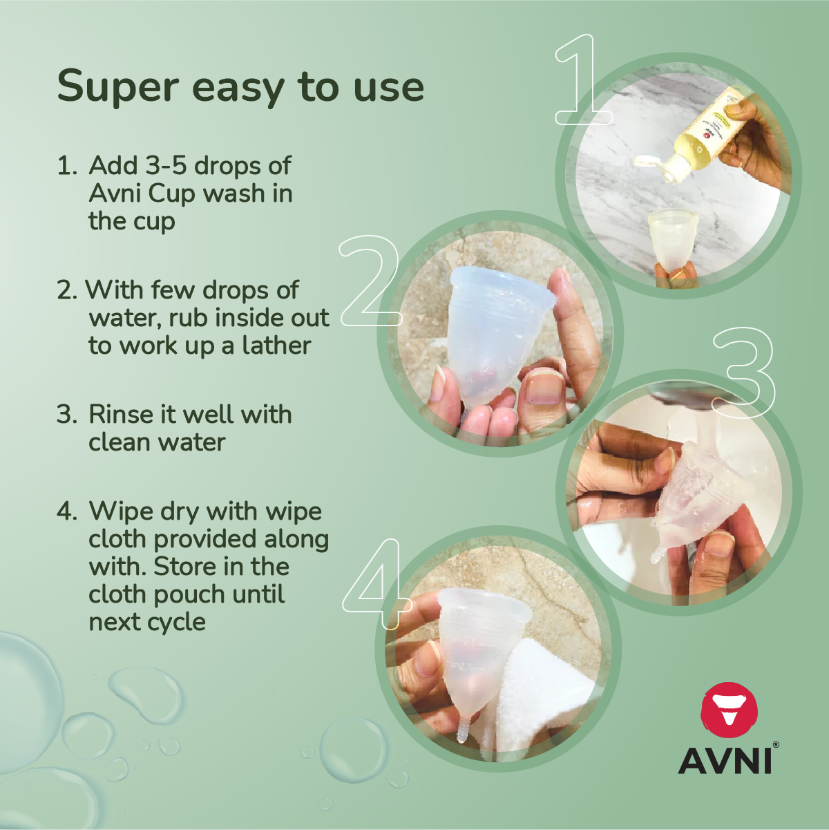 Avni Wellness Menstrual Cup wash - Sanitary Cup Wash 100ml - easy to use