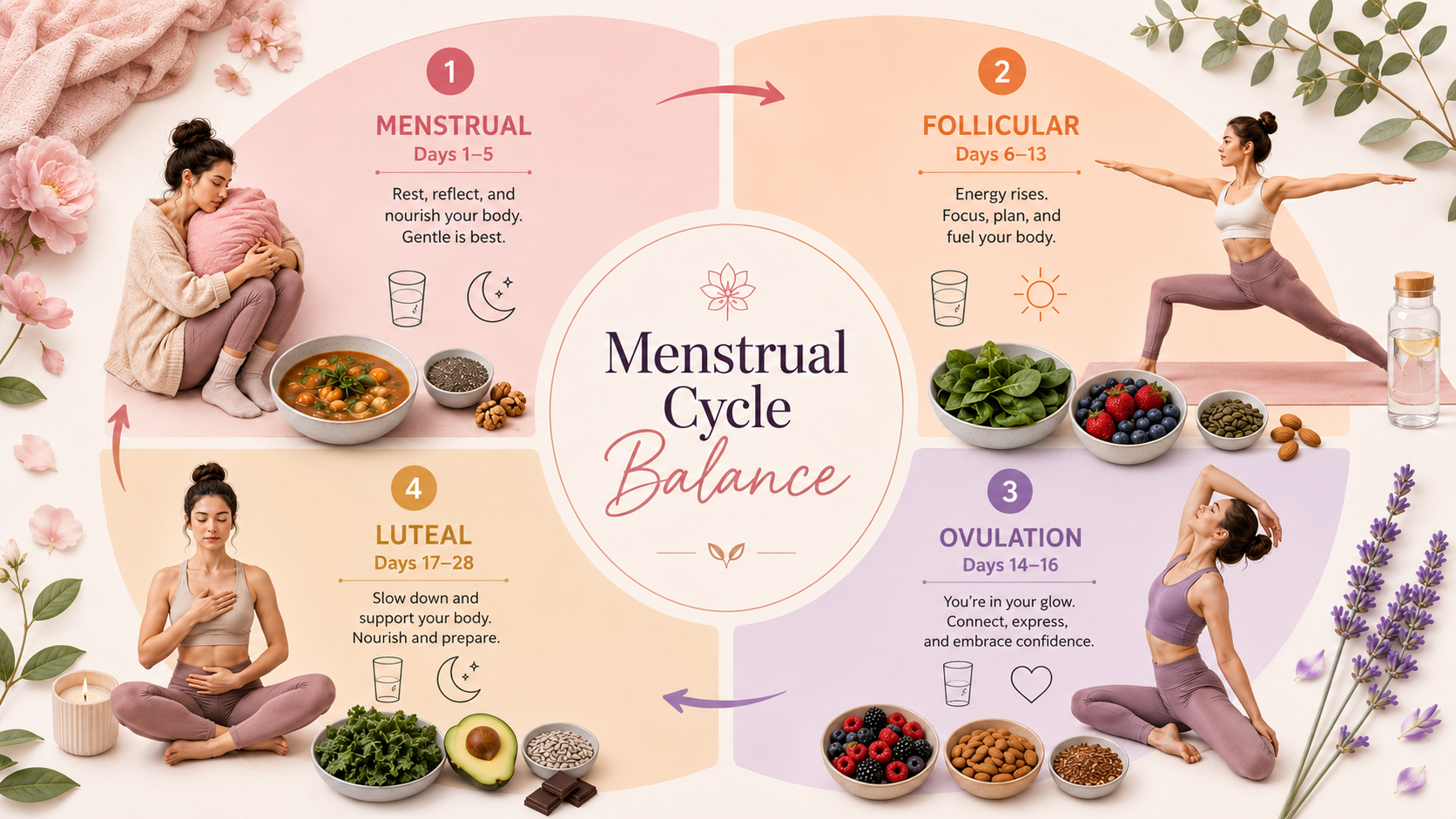 How to Support Your Menstrual Cycle Naturally Through Food, Movement and Sleep