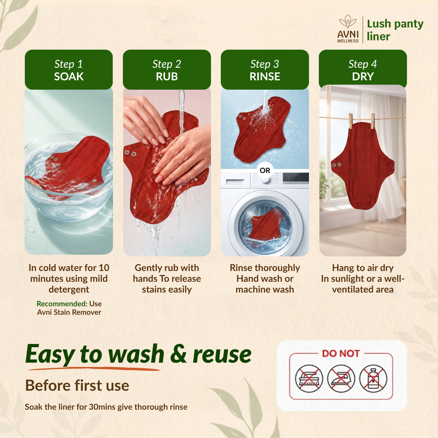 Lush Reusable Panty Liners - Non Disposable Panty Liners