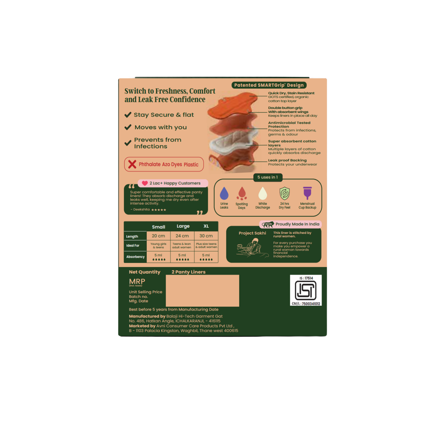 Lush Reusable Panty Liners - Non Disposable Panty Liners