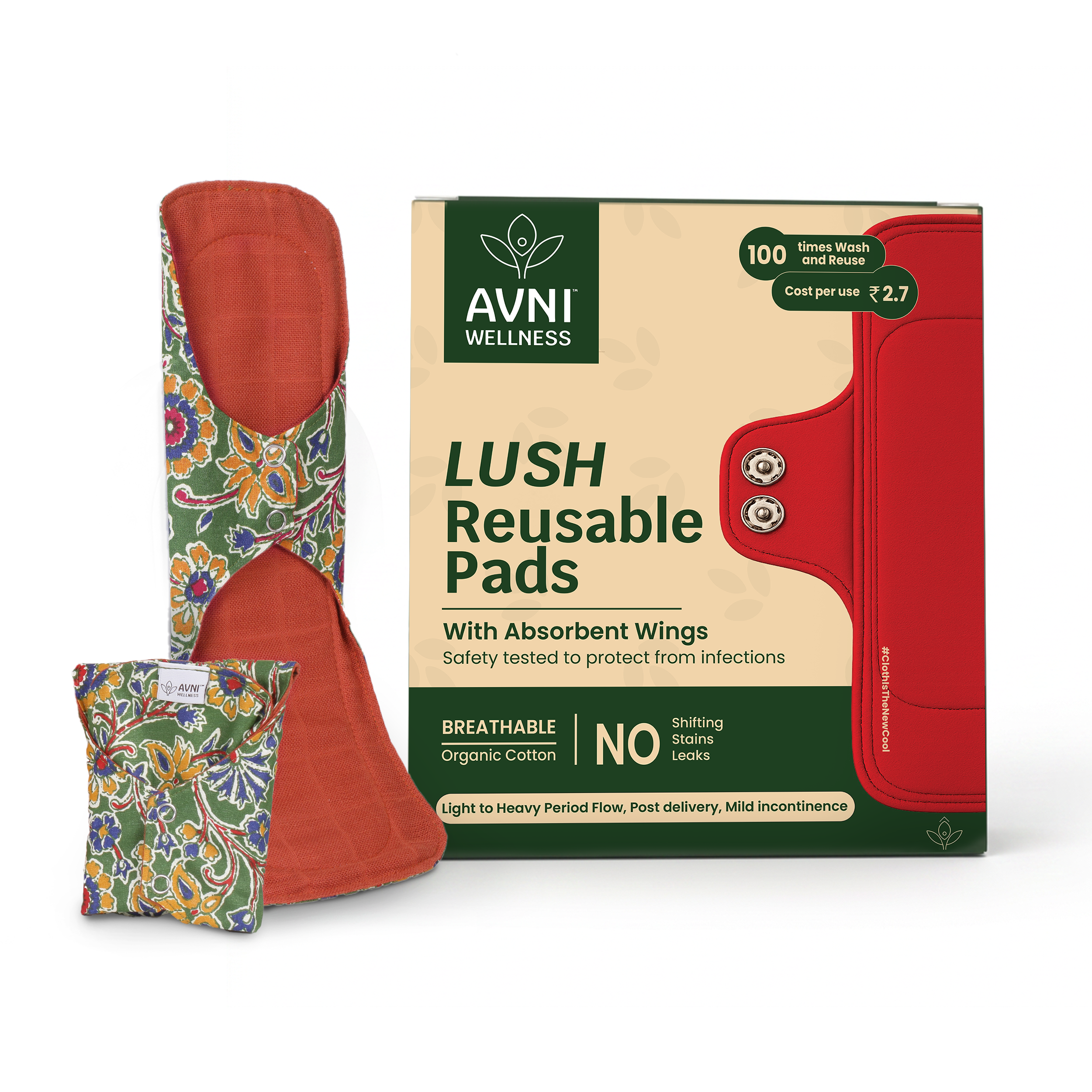 Lush Reusable Cloth Pads - Non Disposable Pads