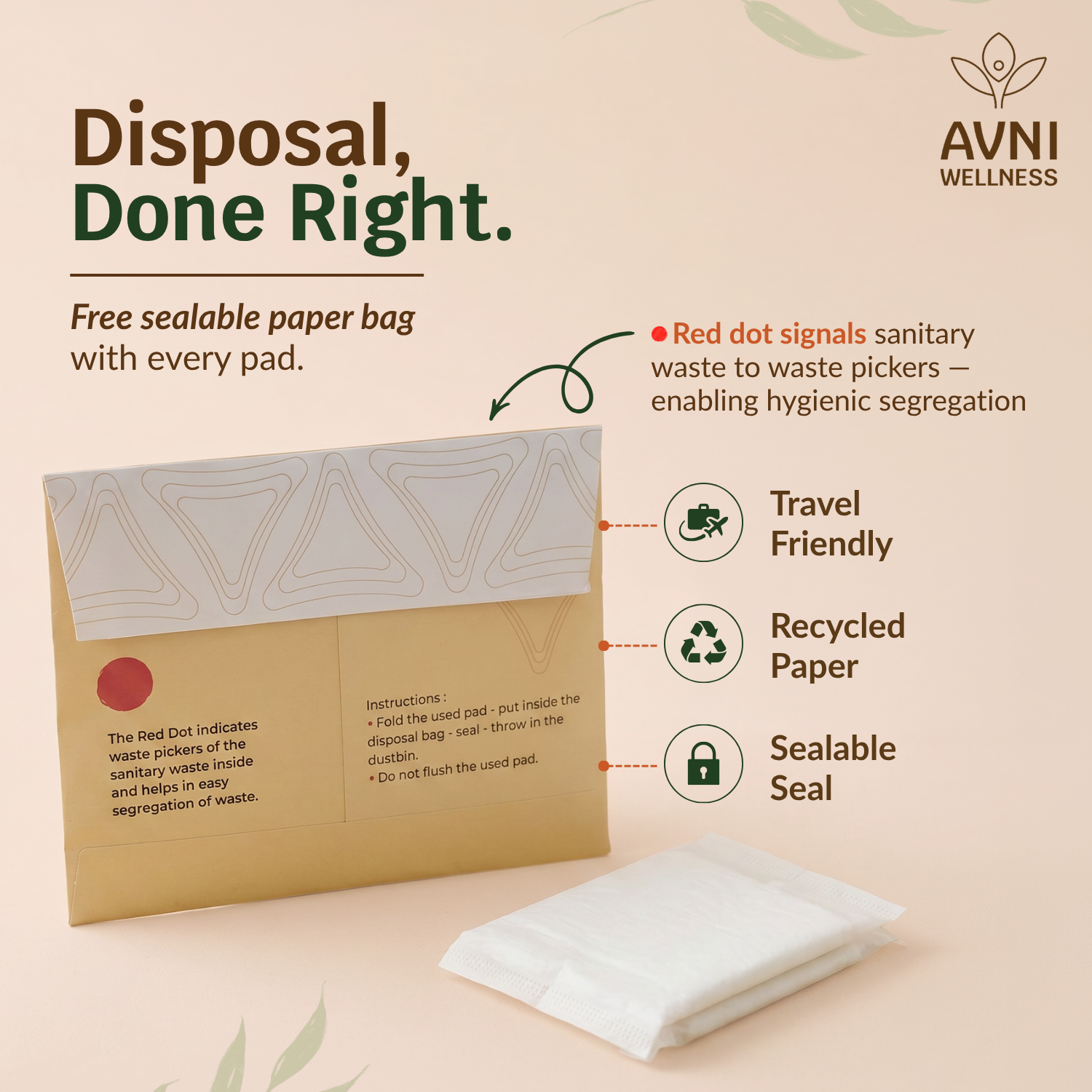 Rashfree Sanitary Pads, Ultrathin cotton (12 Pads)
