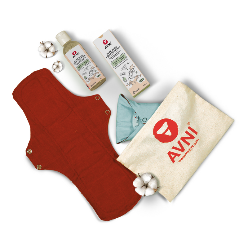 Best Organic Cotton Cloth Pads For Periods, Avni Lush + Detergent combo