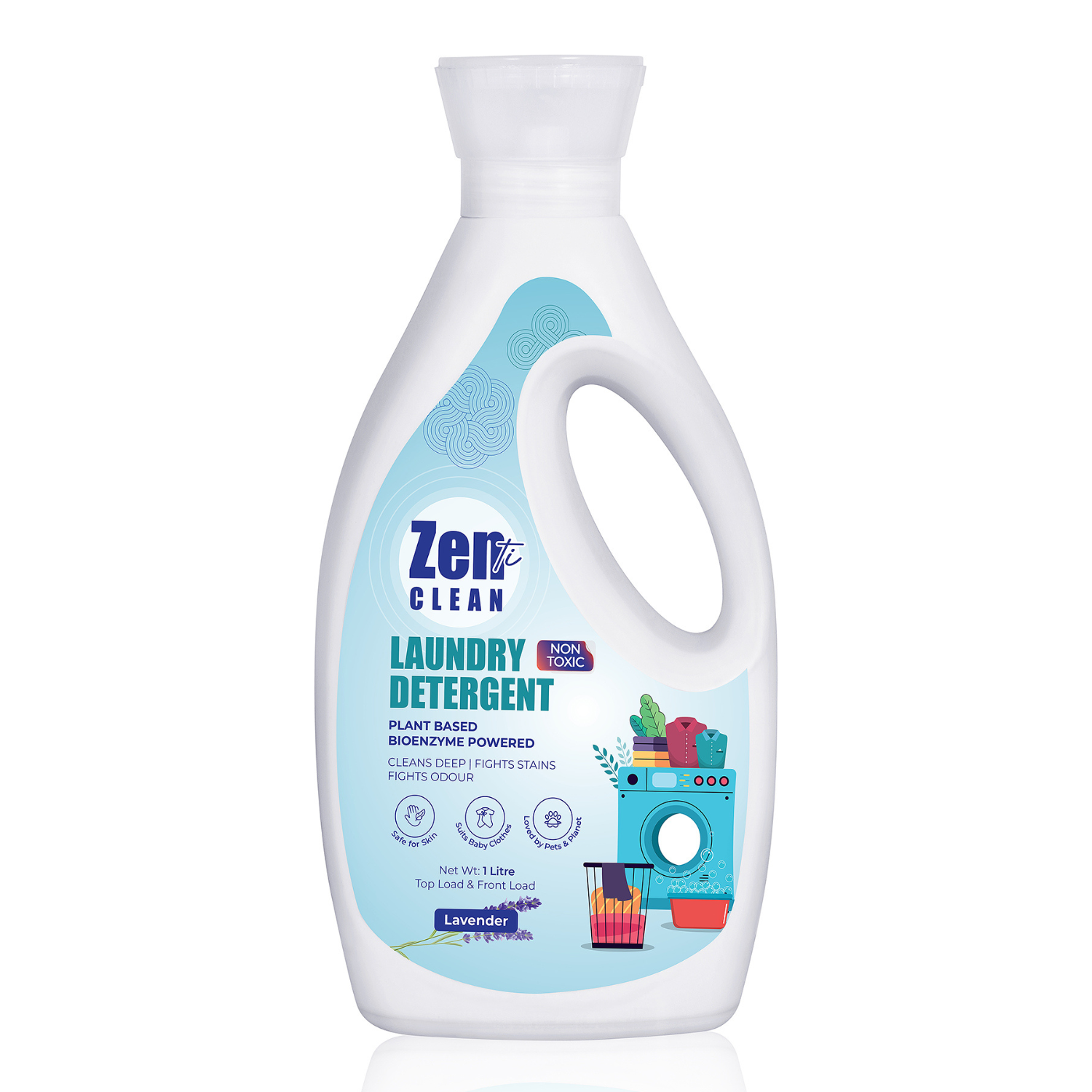 Avni Wellness  Eco-friendly Zenti clean detergent for laundry – non-toxic, bioenzyme-powered liquid with stain and odour-fighting formula.