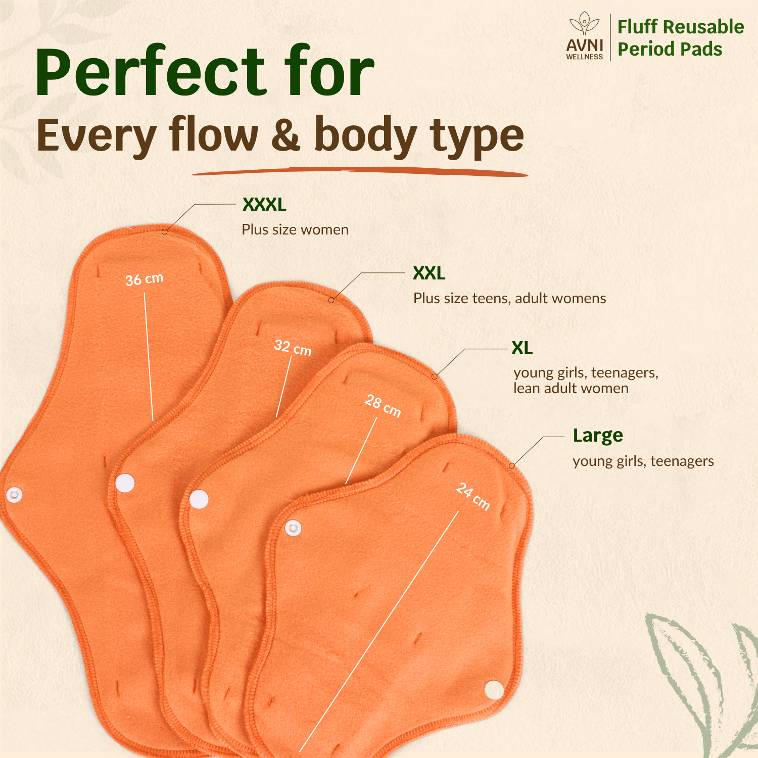 Fluff Reusable Sanitary Pads Avni Wellness perfect for every flow and body type