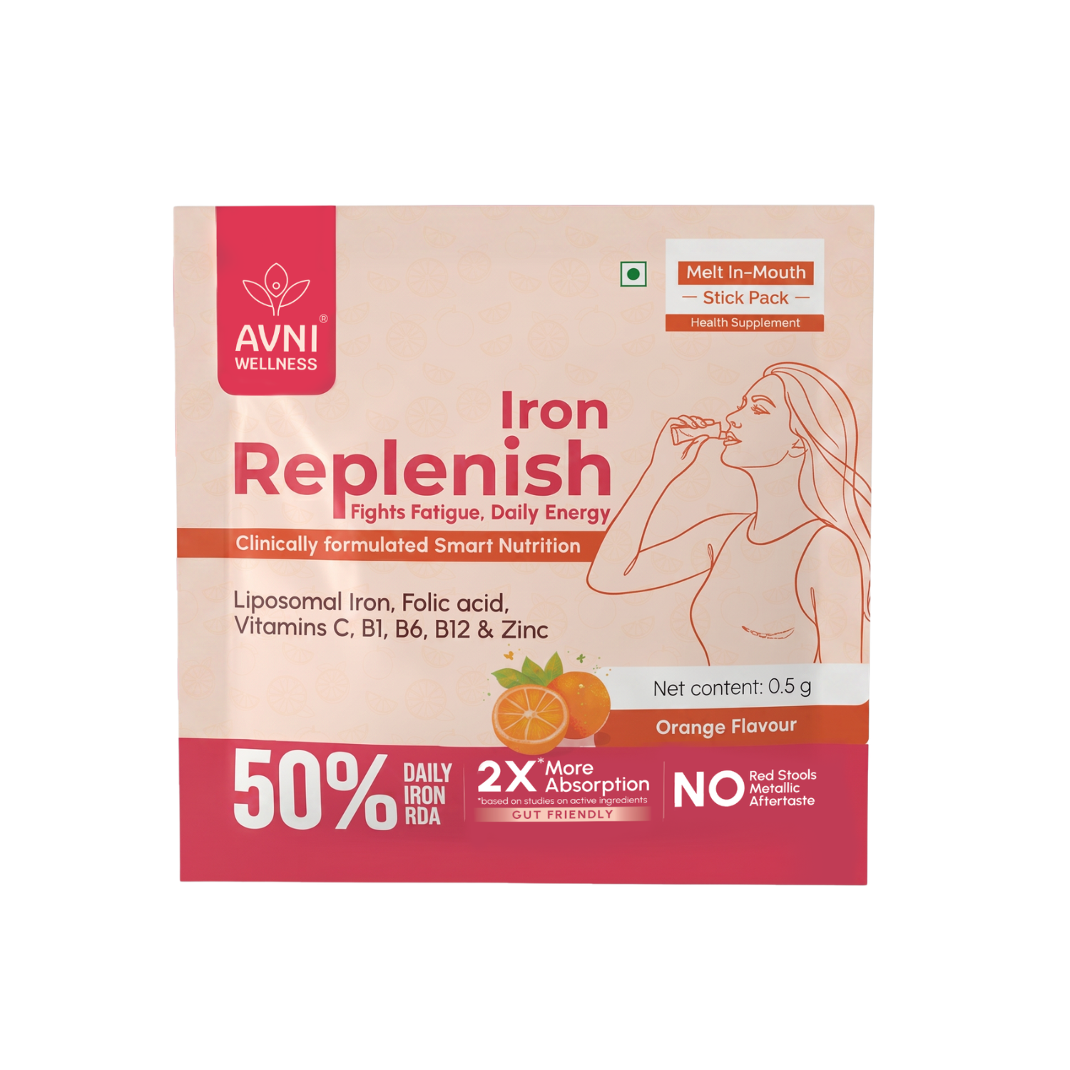Iron Replenish, Melt-in-Mouth, 15 sachets of 0.5 g each