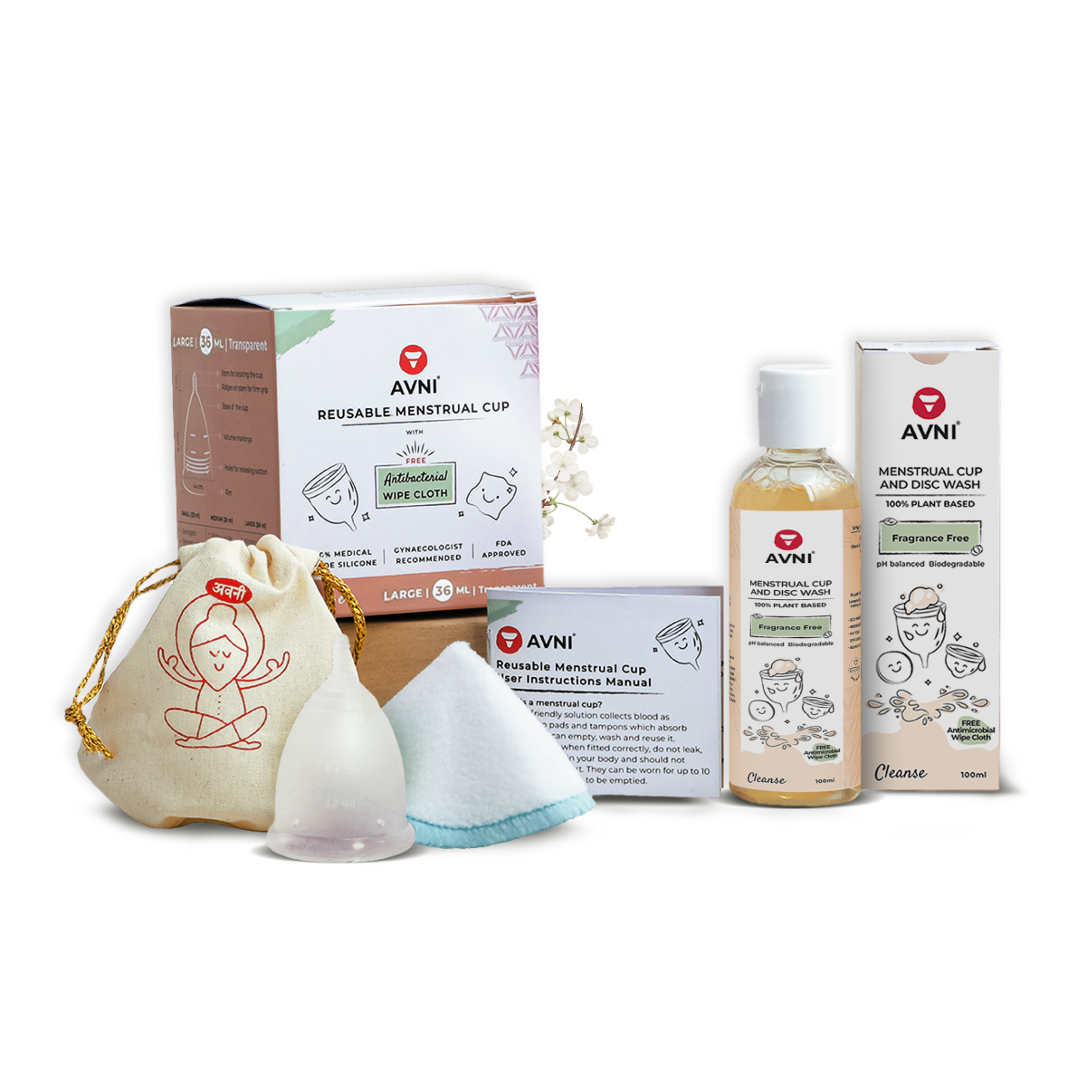 Menstrual Cup with Menstrual Cup Wash - Sanitary Cup wash