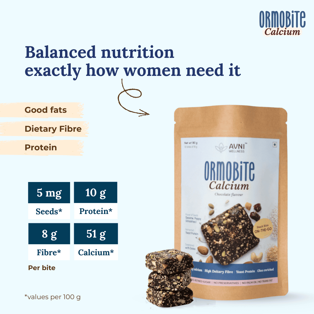 Ormobite Calcium Snack Bite Avni Wellness Balanced Nutrition