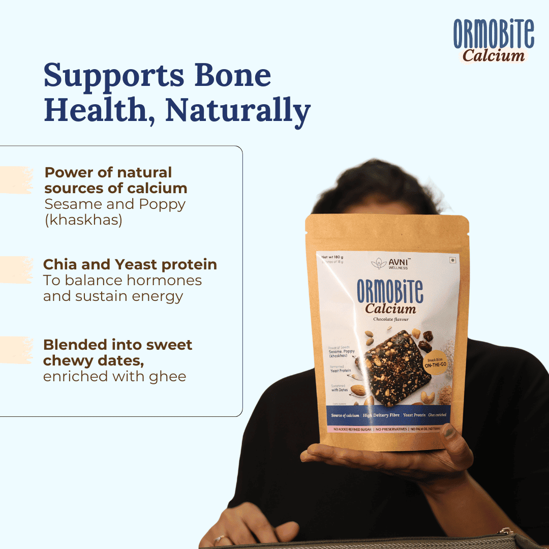 Ormobite Calcium Snack Bite Avni Wellness support bone health naturally