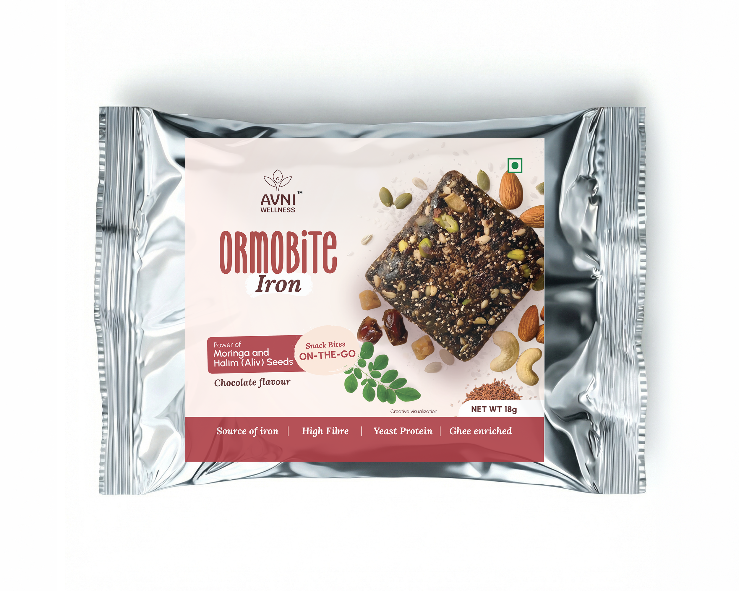 Ormobite Iron Snack Bite Single Avni Wellness FOP