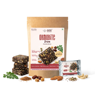 ORMOBITE Iron Boost Snack Bites - 10 bites (18 g each) Functional Food