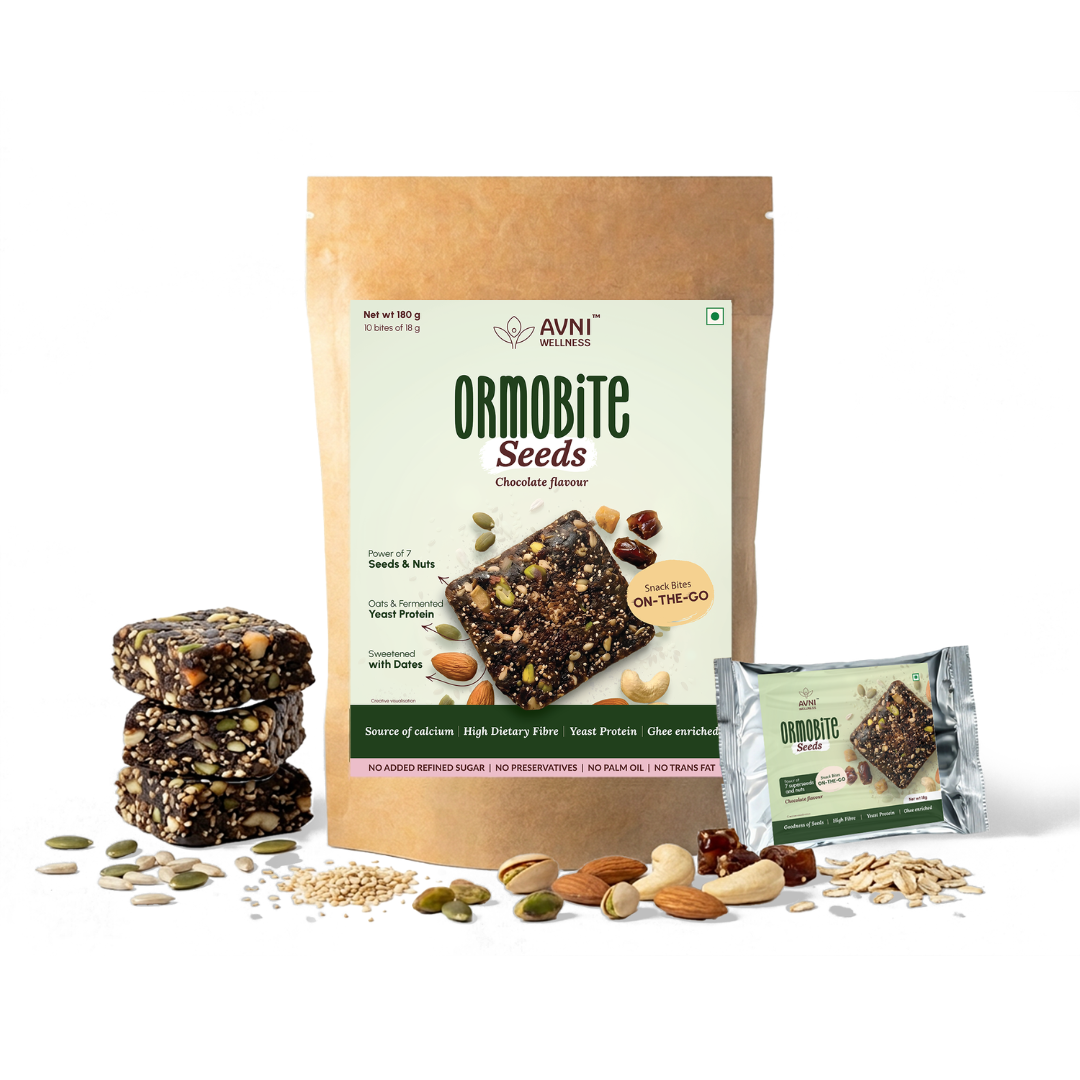 Ormobite Seed Snack Bite Avni Wellness FOP with White Background