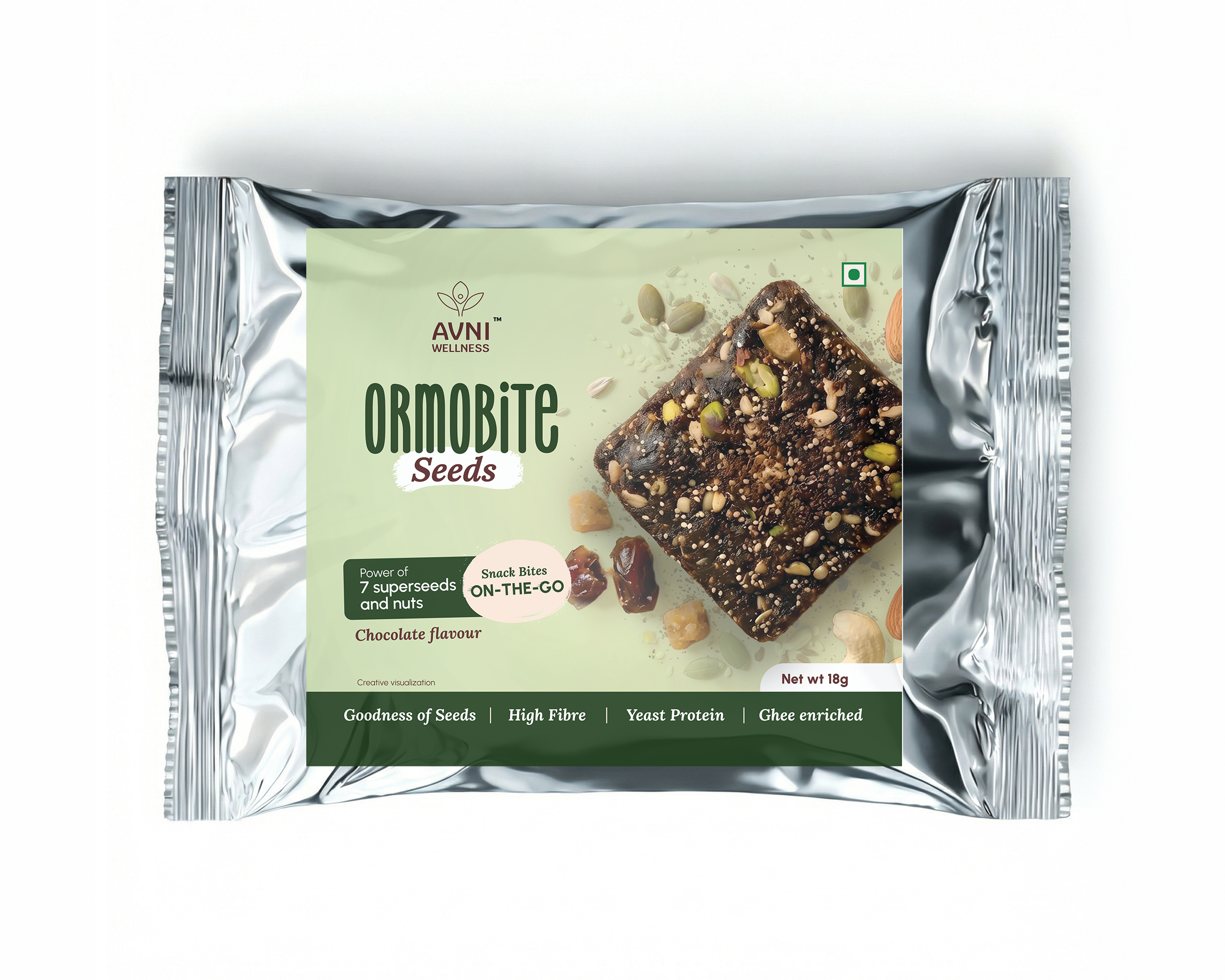 Ormobite Seeds Snack Bite Single Avni Wellness FOP