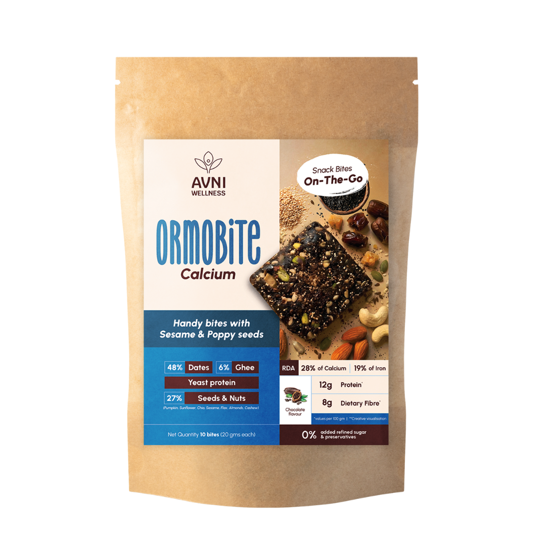 ORMOBITE Calcium Snack Bites for Bone Health, 10 bites(18 g each)