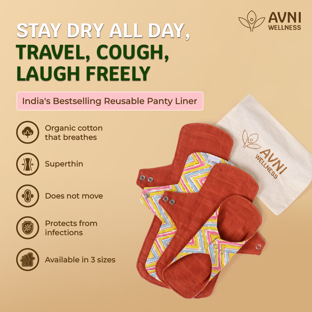 Reusable panty liners Avni Wellness - Cotton Panty liners Bestselling