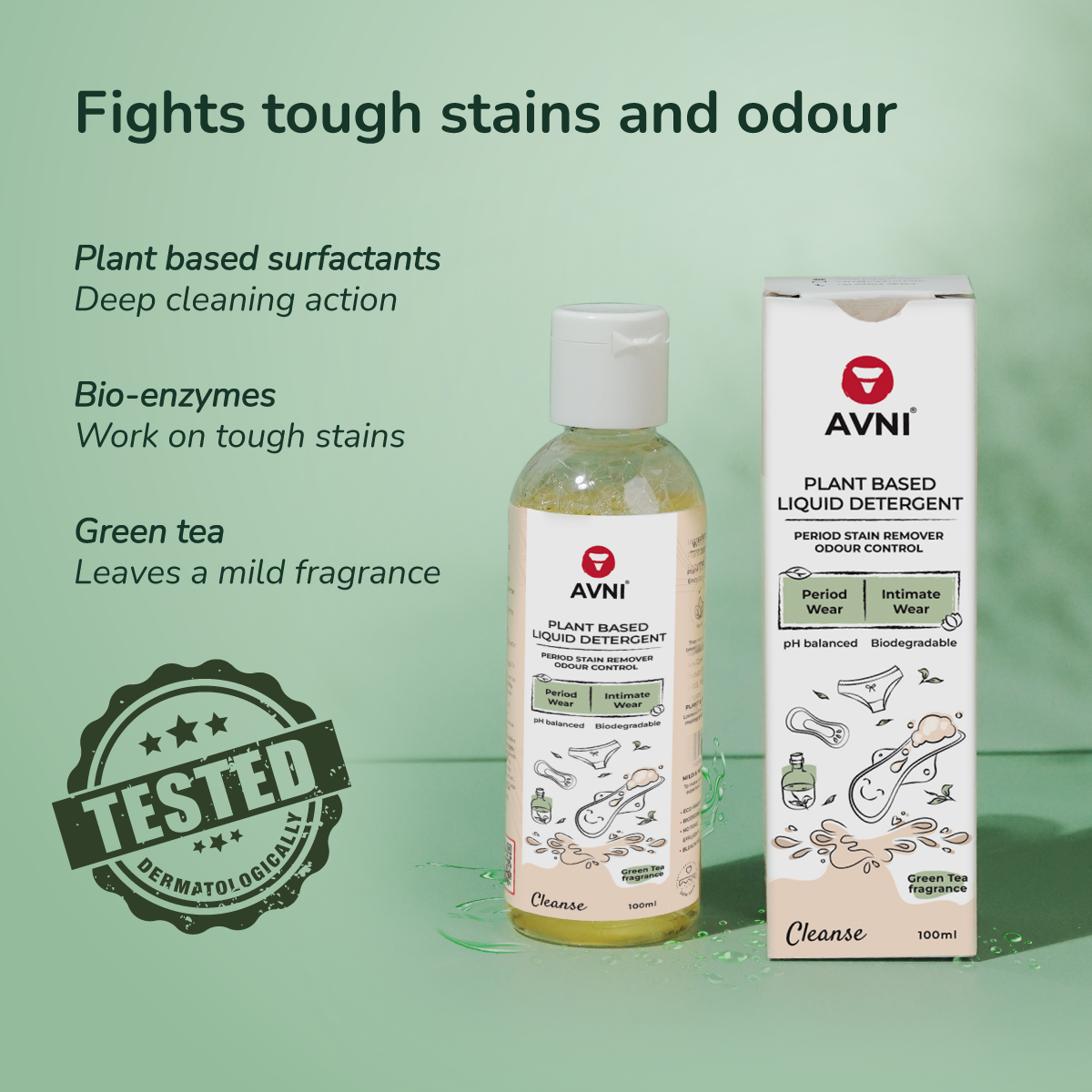Plant based liquid detergent for period wear and intimate wear