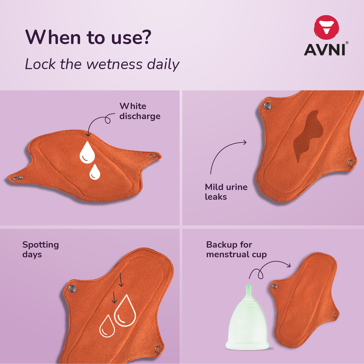 Avni Fluff Panty Liner + Stain removing liquid detergent Saver Combo -  Antimicrobial Dry Feel Reusable Panty Liner + Natural wash