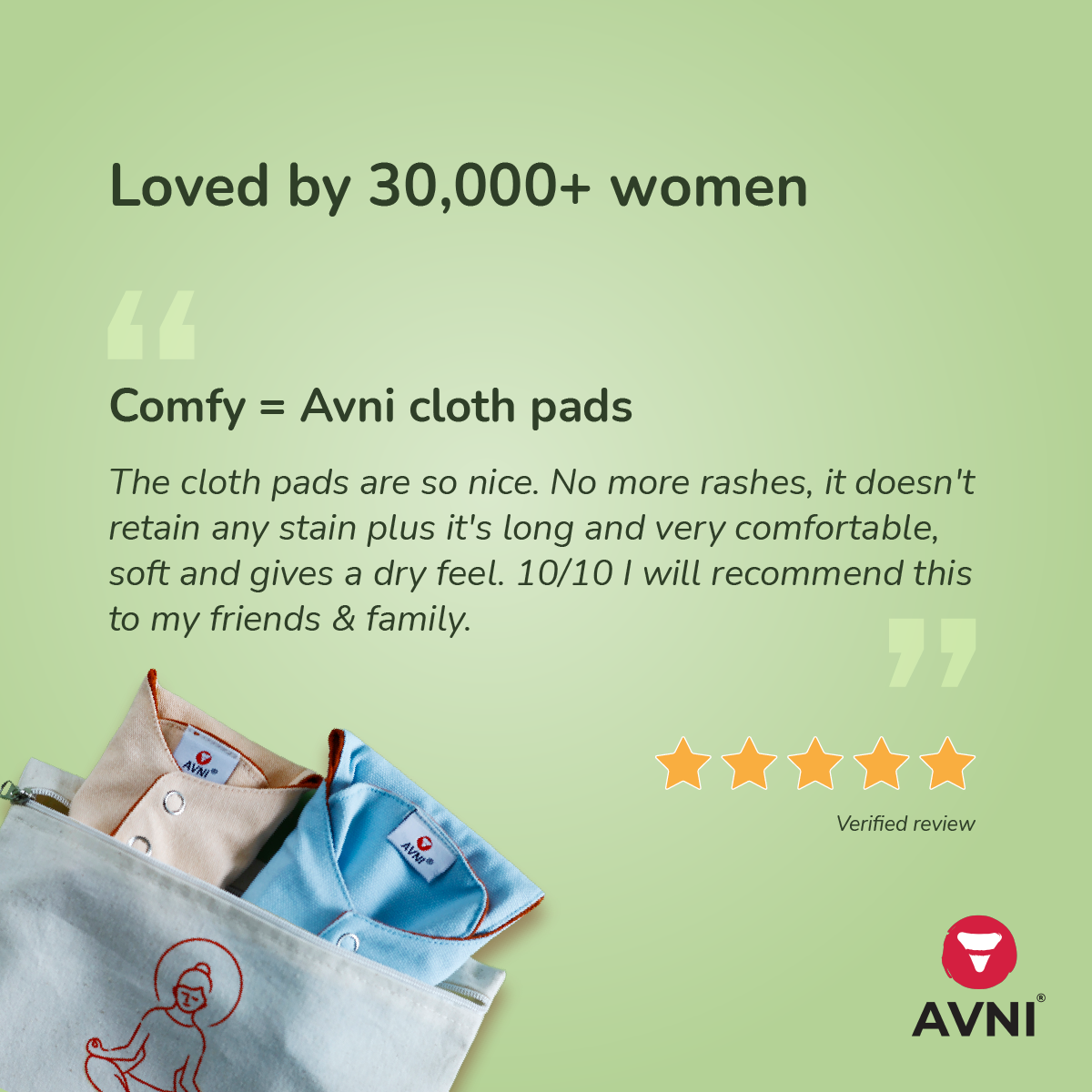 Lush Reusable Cloth Sanitary Pads - 100% Organic Cotton Fabric [2]