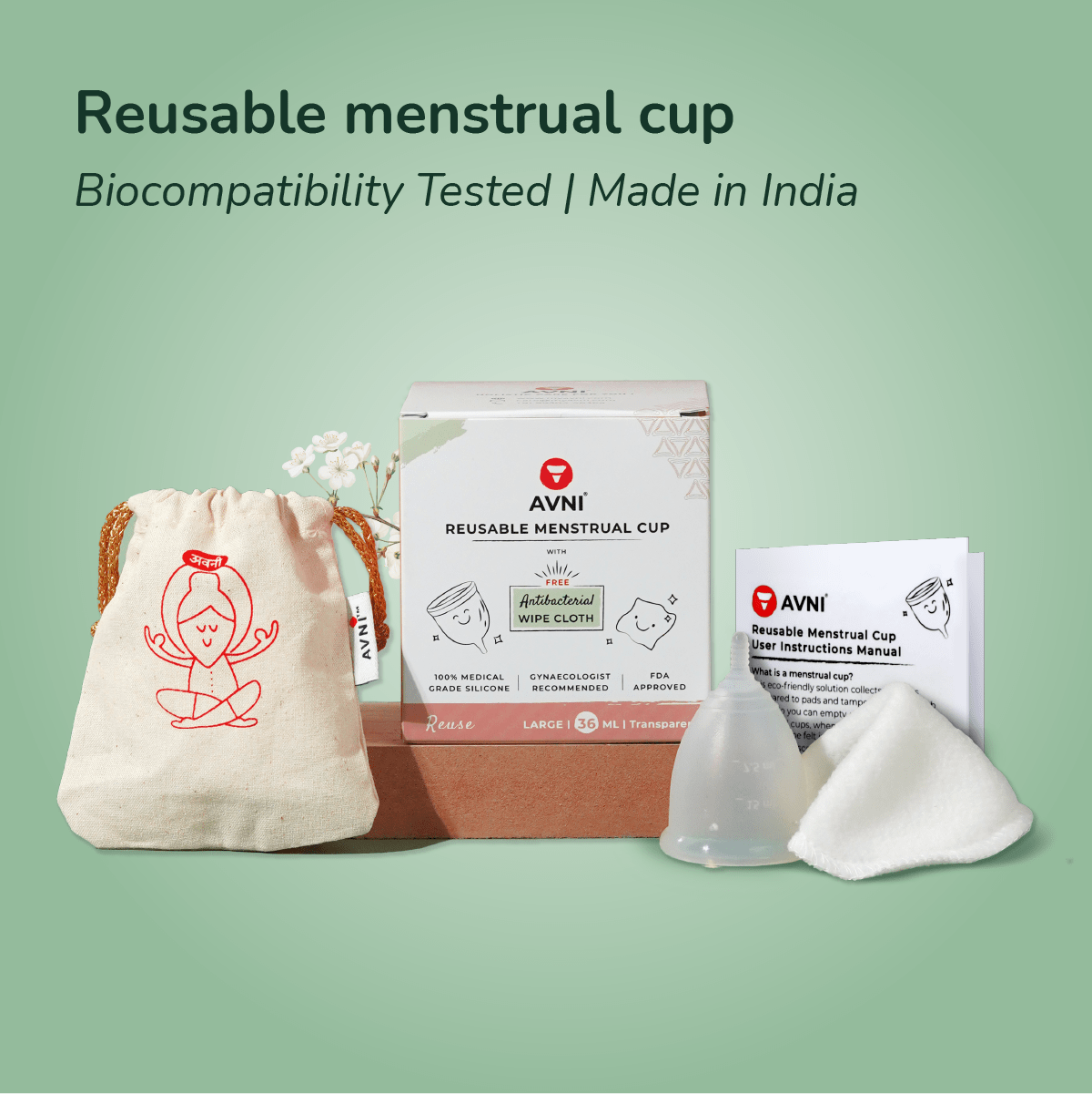 Menstrual Cup + [100ML] Menstrual Cup Wash Combo